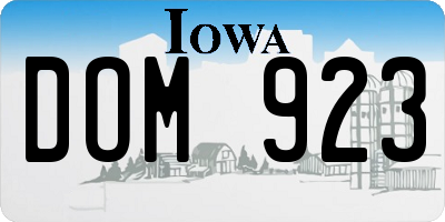 IA license plate DOM923