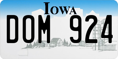 IA license plate DOM924