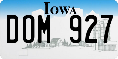 IA license plate DOM927