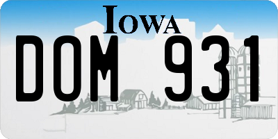 IA license plate DOM931