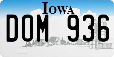 IA license plate DOM936
