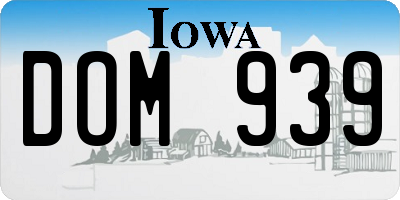 IA license plate DOM939