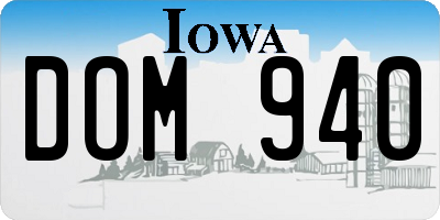 IA license plate DOM940