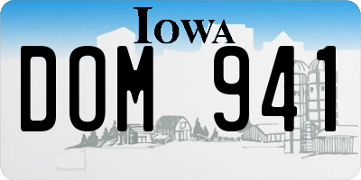 IA license plate DOM941