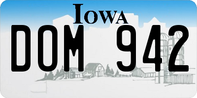 IA license plate DOM942