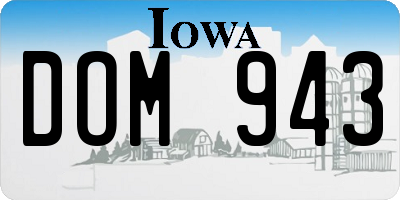 IA license plate DOM943