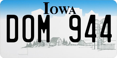 IA license plate DOM944