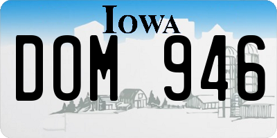 IA license plate DOM946
