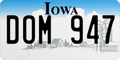 IA license plate DOM947