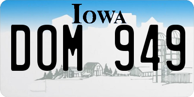 IA license plate DOM949