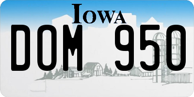 IA license plate DOM950