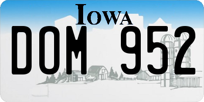 IA license plate DOM952