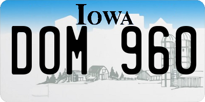 IA license plate DOM960