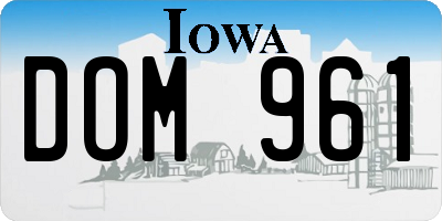 IA license plate DOM961