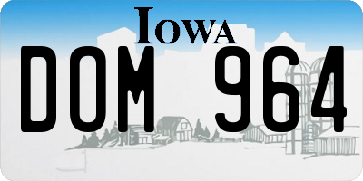 IA license plate DOM964