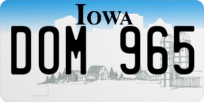 IA license plate DOM965