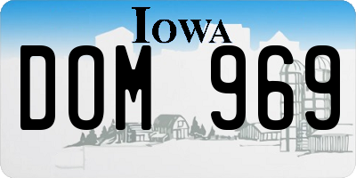 IA license plate DOM969