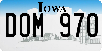IA license plate DOM970
