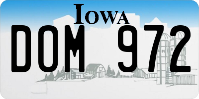 IA license plate DOM972