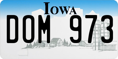 IA license plate DOM973