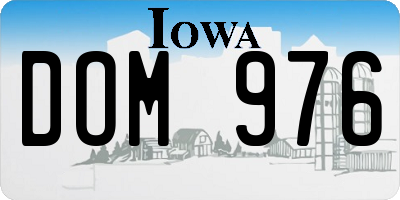 IA license plate DOM976