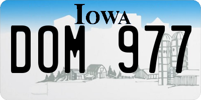 IA license plate DOM977
