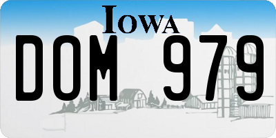 IA license plate DOM979