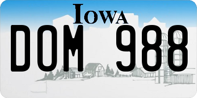 IA license plate DOM988