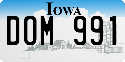 IA license plate DOM991