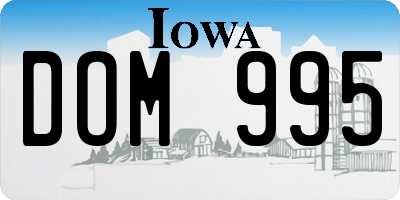IA license plate DOM995