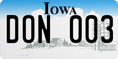 IA license plate DON003