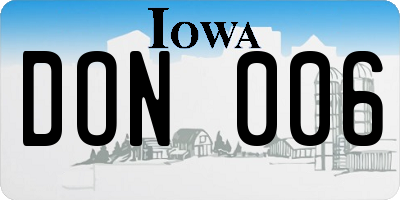 IA license plate DON006