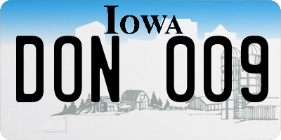 IA license plate DON009