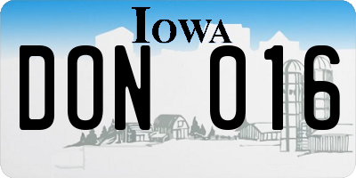 IA license plate DON016