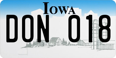 IA license plate DON018