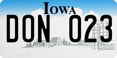 IA license plate DON023