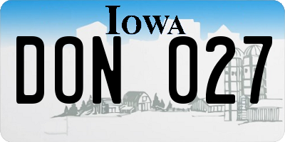 IA license plate DON027