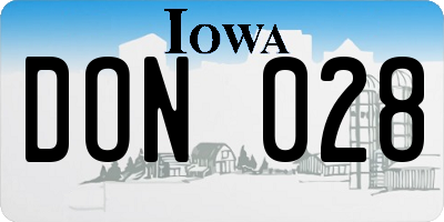 IA license plate DON028