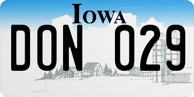 IA license plate DON029