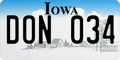 IA license plate DON034