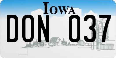 IA license plate DON037