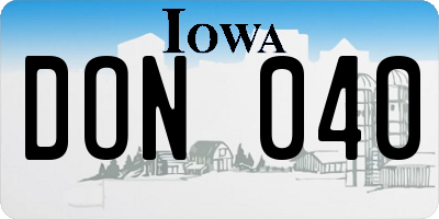 IA license plate DON040