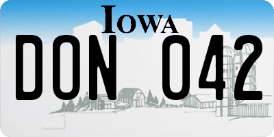 IA license plate DON042