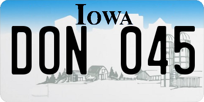 IA license plate DON045
