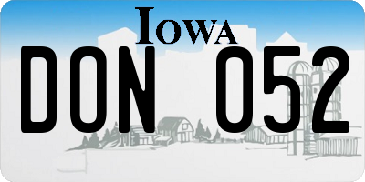 IA license plate DON052
