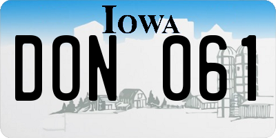 IA license plate DON061