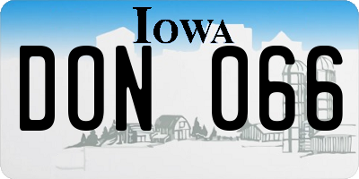 IA license plate DON066