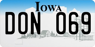 IA license plate DON069