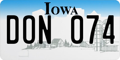 IA license plate DON074