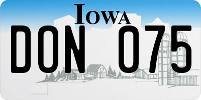 IA license plate DON075